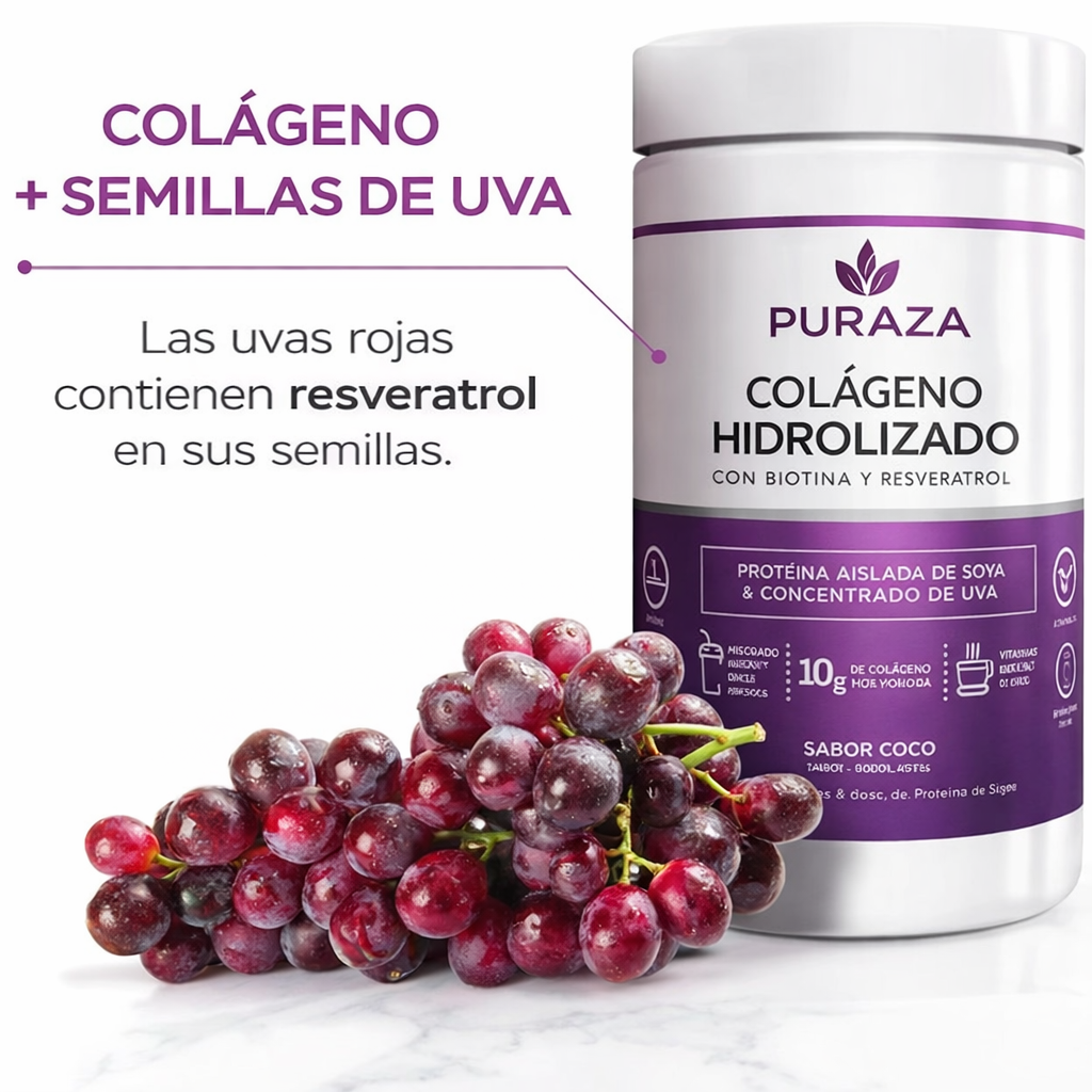 Colágeno Hidrolizado PURAZA™ con Biotina y Resveratrol